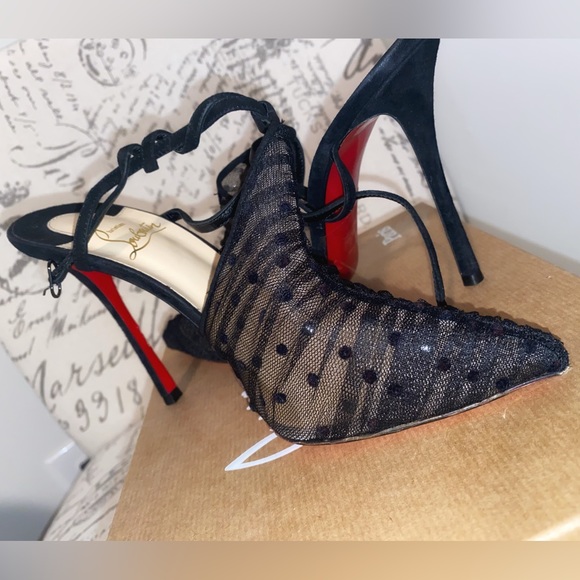 Christian Louboutin Acide 100 Rete/plum Tulle pump - Picture 3 of 16